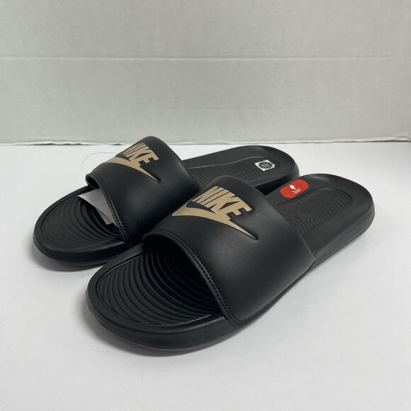 Nike Victori One Slide Black Metallic Gold CN9675 006 Size 8 Men Sandal Slipper main image 10